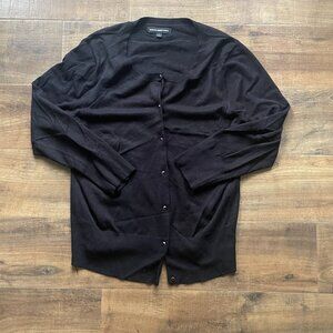 Express Design Studio Black Button Front Cardigan Women’s Size L Long Sleeve Cla